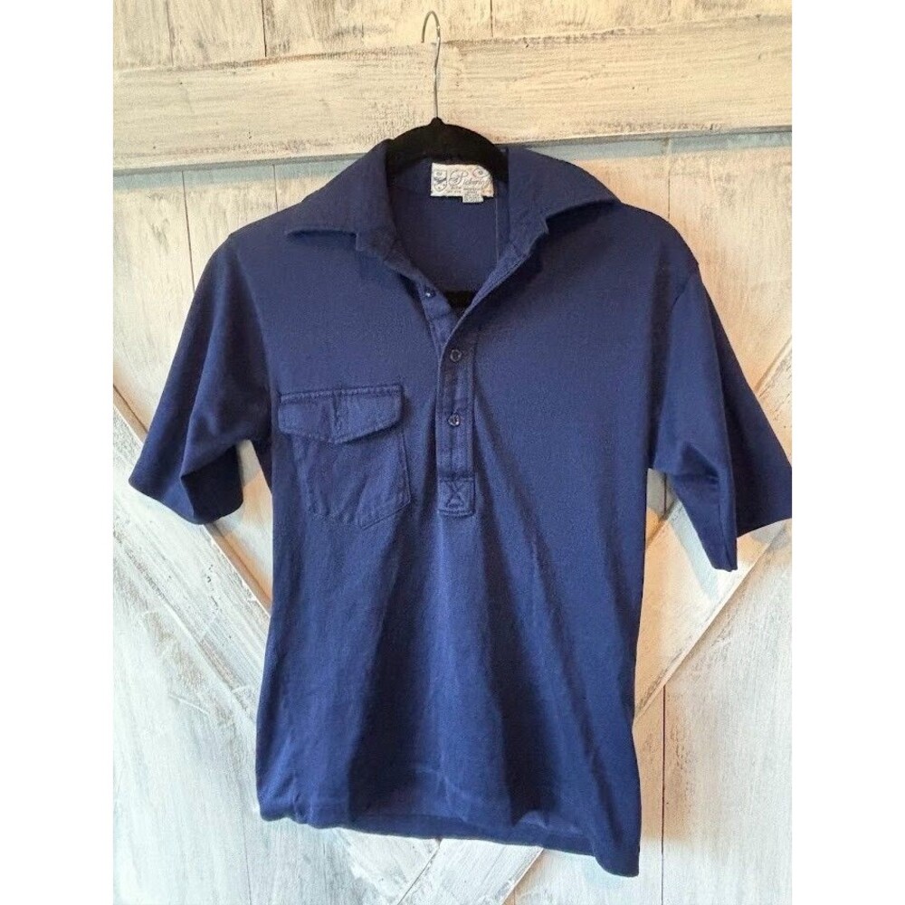 VINTAGE Pickering Mens Small Blue Golf Shirt Collared Top 100% Cotton Sportswear